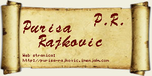Puriša Rajković vizit kartica